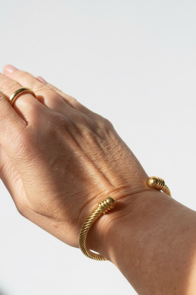 Gold Twisted Cable Bangle