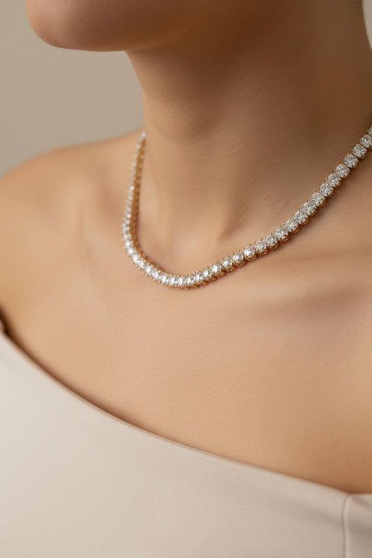 Gold Tennis Necklace
