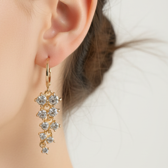 Dangle White Earrings