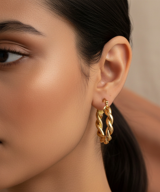 Artemis Geometric Style Gold Hoops
