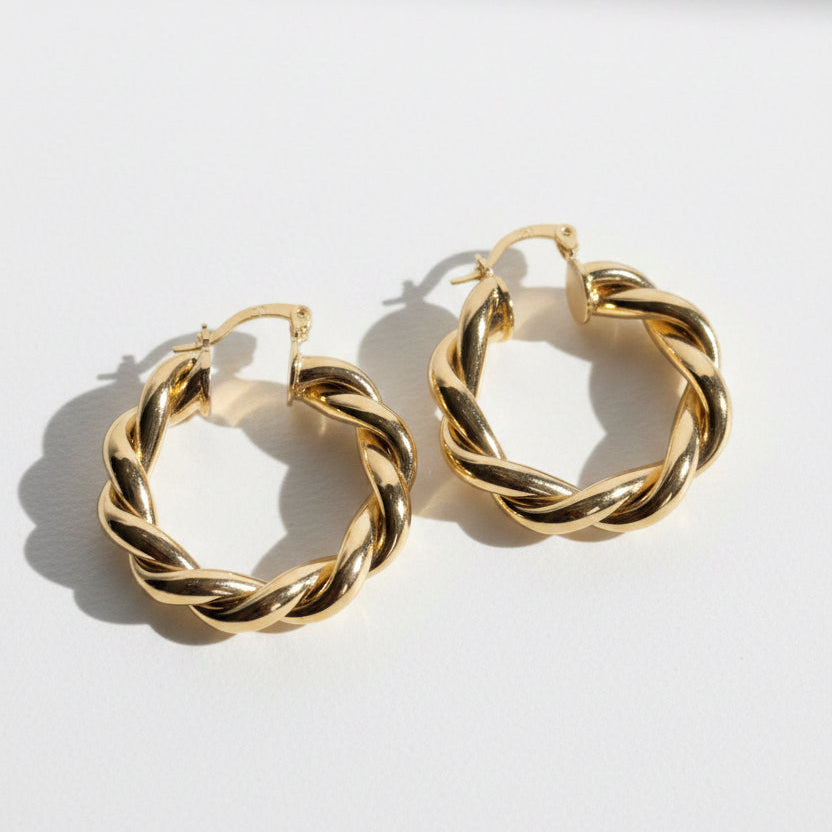 Artemis Geometric Style Gold Hoops