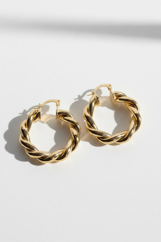 Artemis Geometric Style Gold Hoops