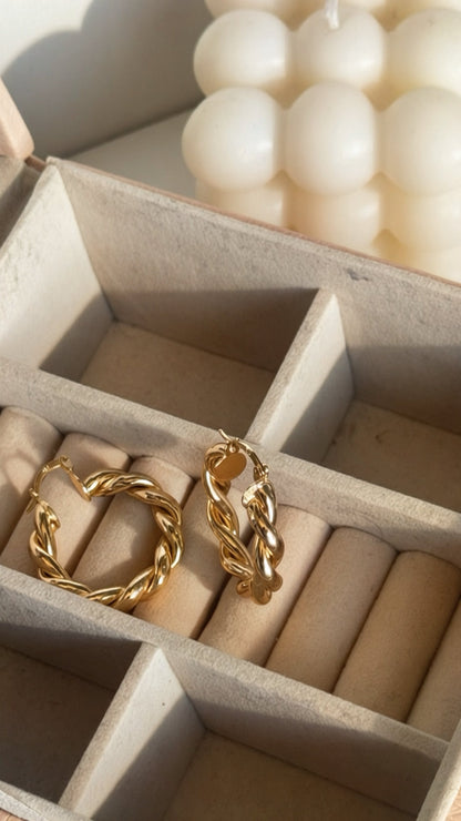 Artemis Geometric Style Gold Hoops