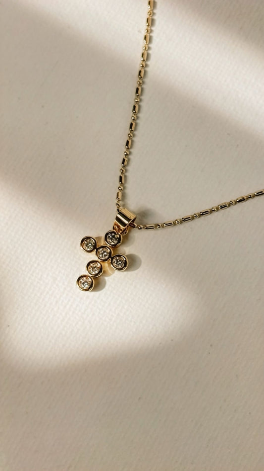 Mini Cross Zirconia Necklace