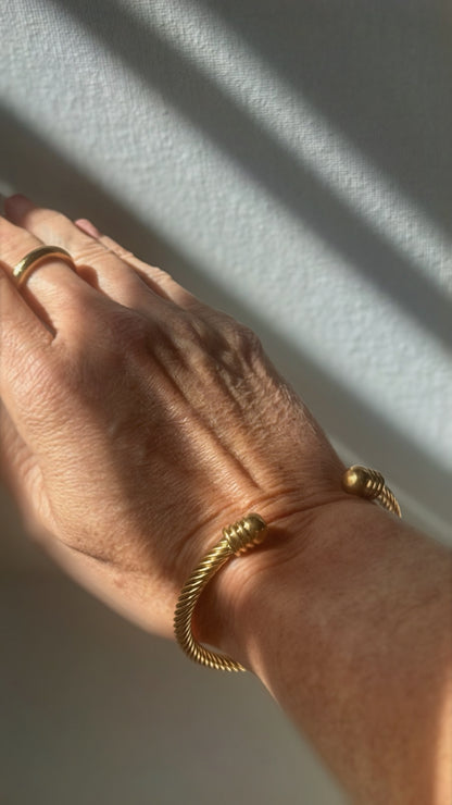 Gold Twisted Cable Bangle