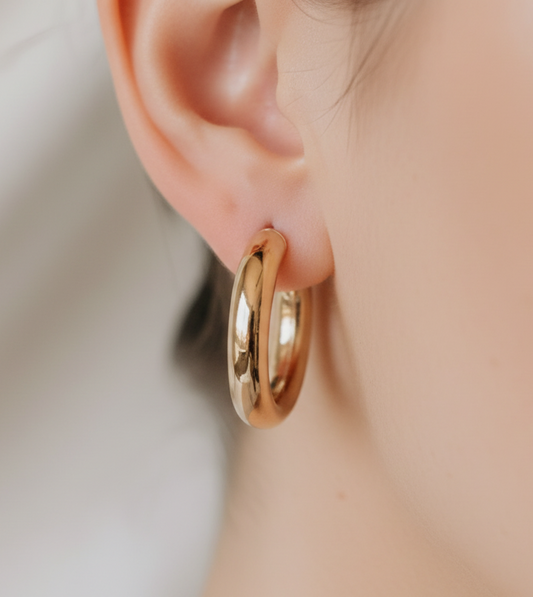 Gold Chunky Hoops 6mm