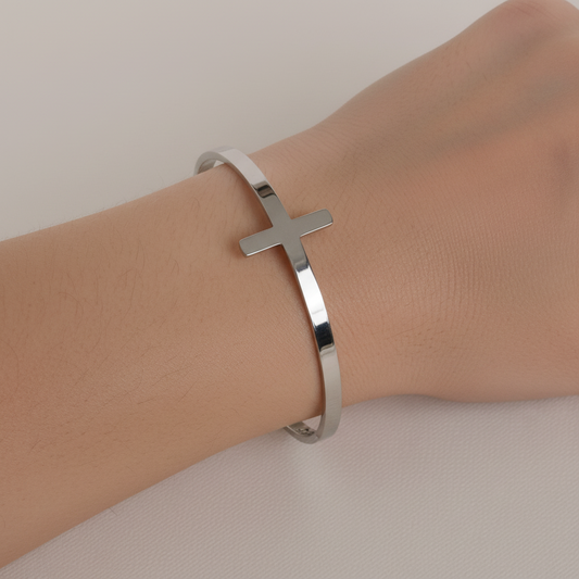 Adjustable cross cuff Bracelet