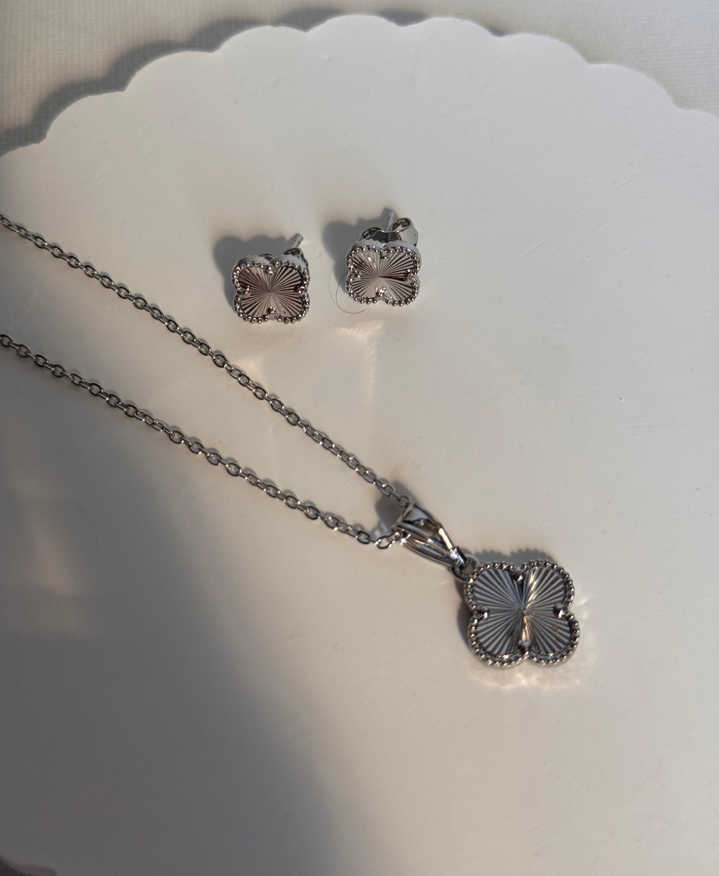 Four Leaves Clover Silver Set