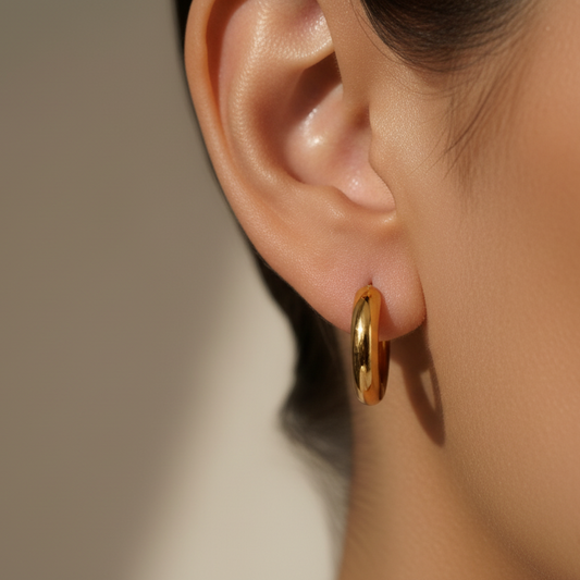 Stainless Steel Gold Mini Hoops