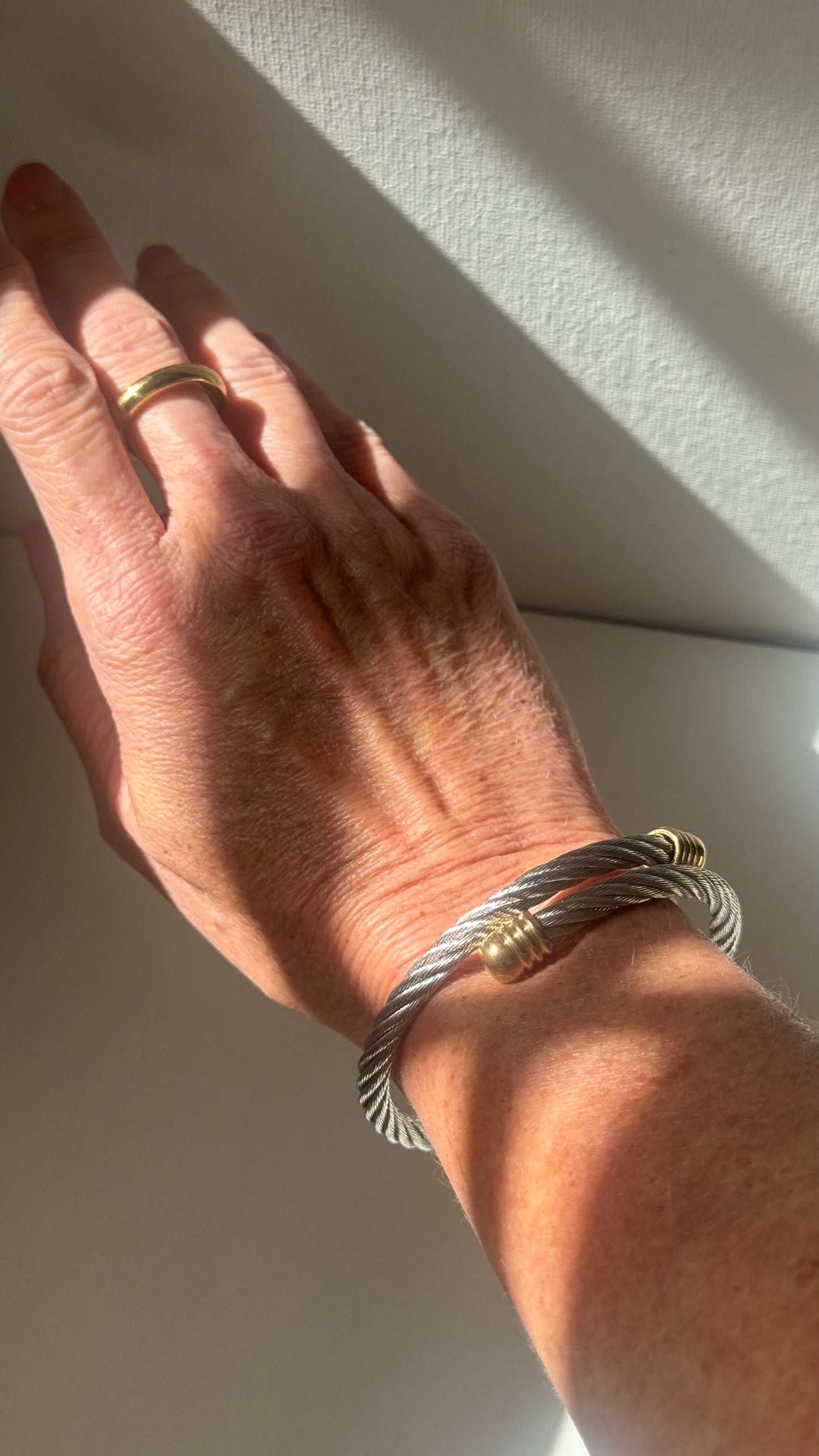 Two Tones Twisted Cable Bangle