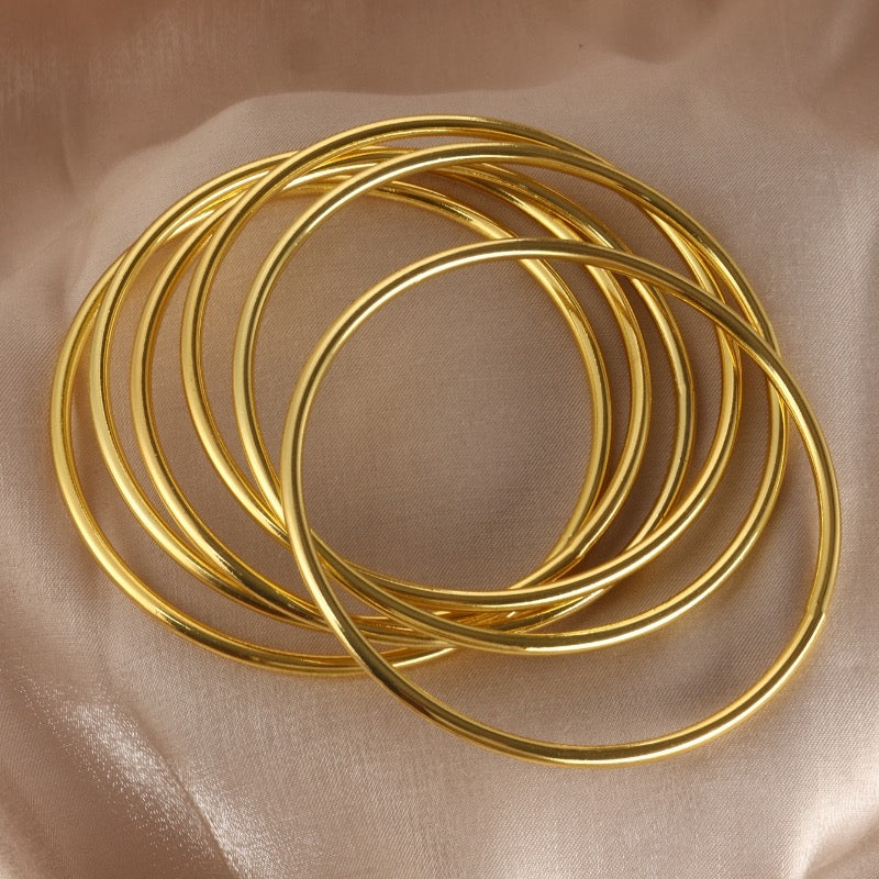 Gold Bangle Stack