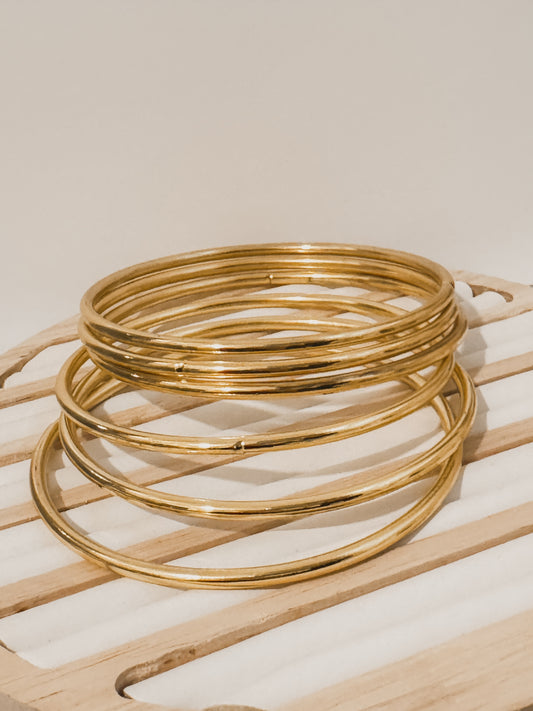 Gold Bangle Stack