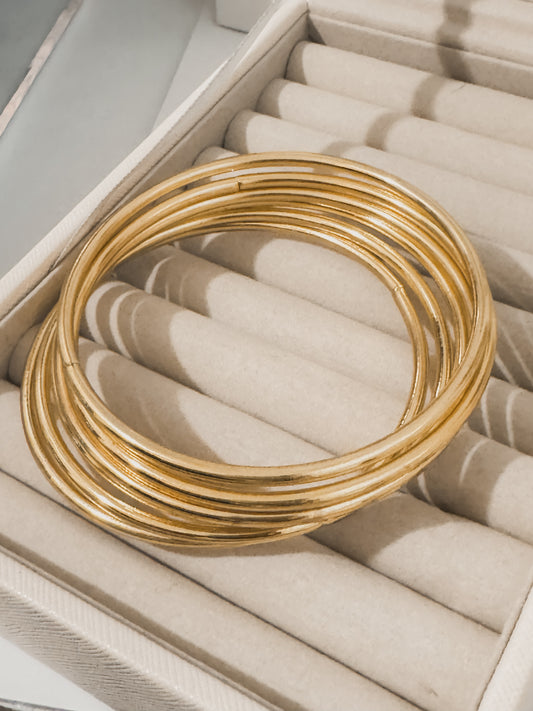 Gold Bangle Stack