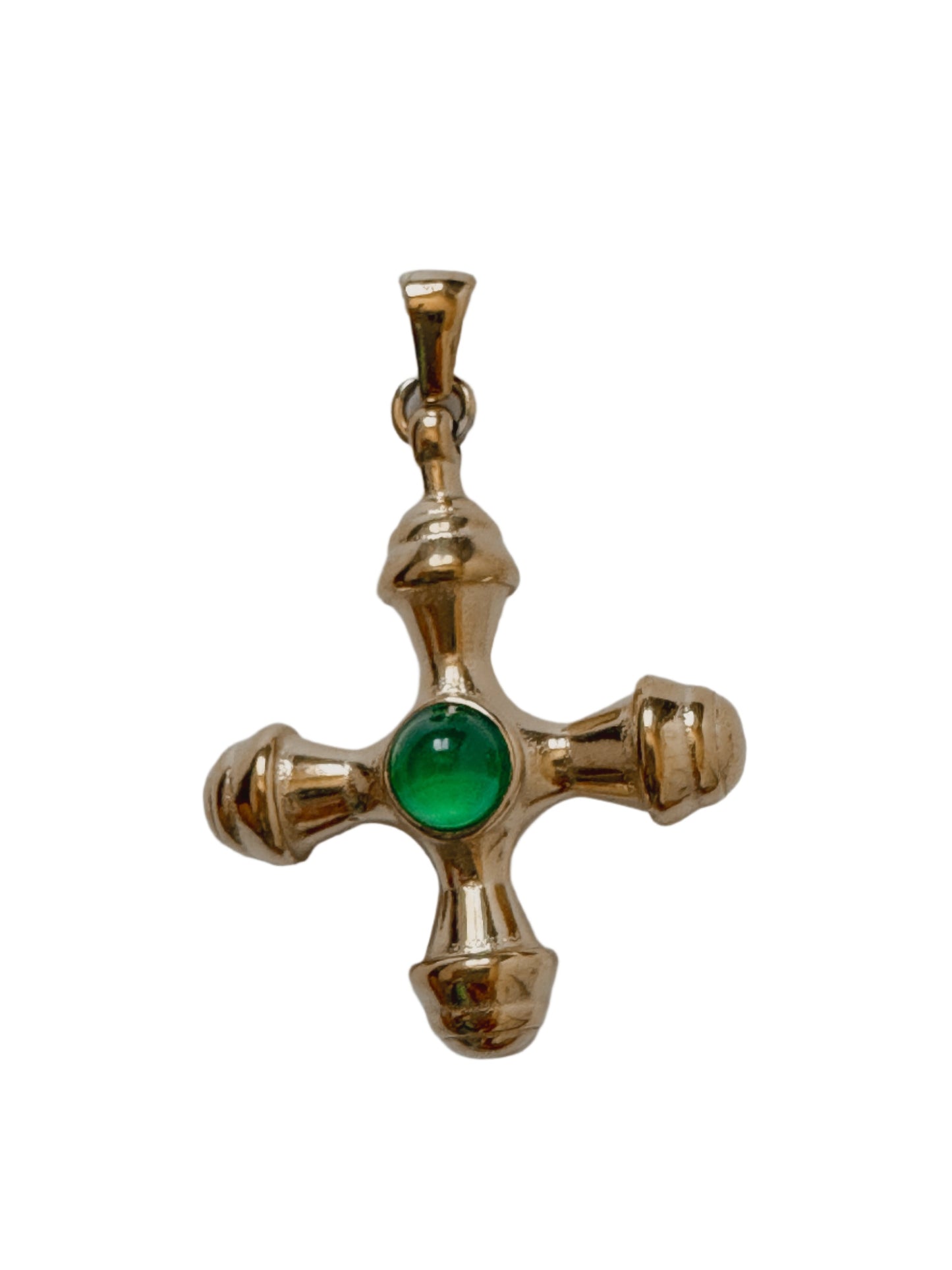 Emerald Green Vintage Cross Necklace