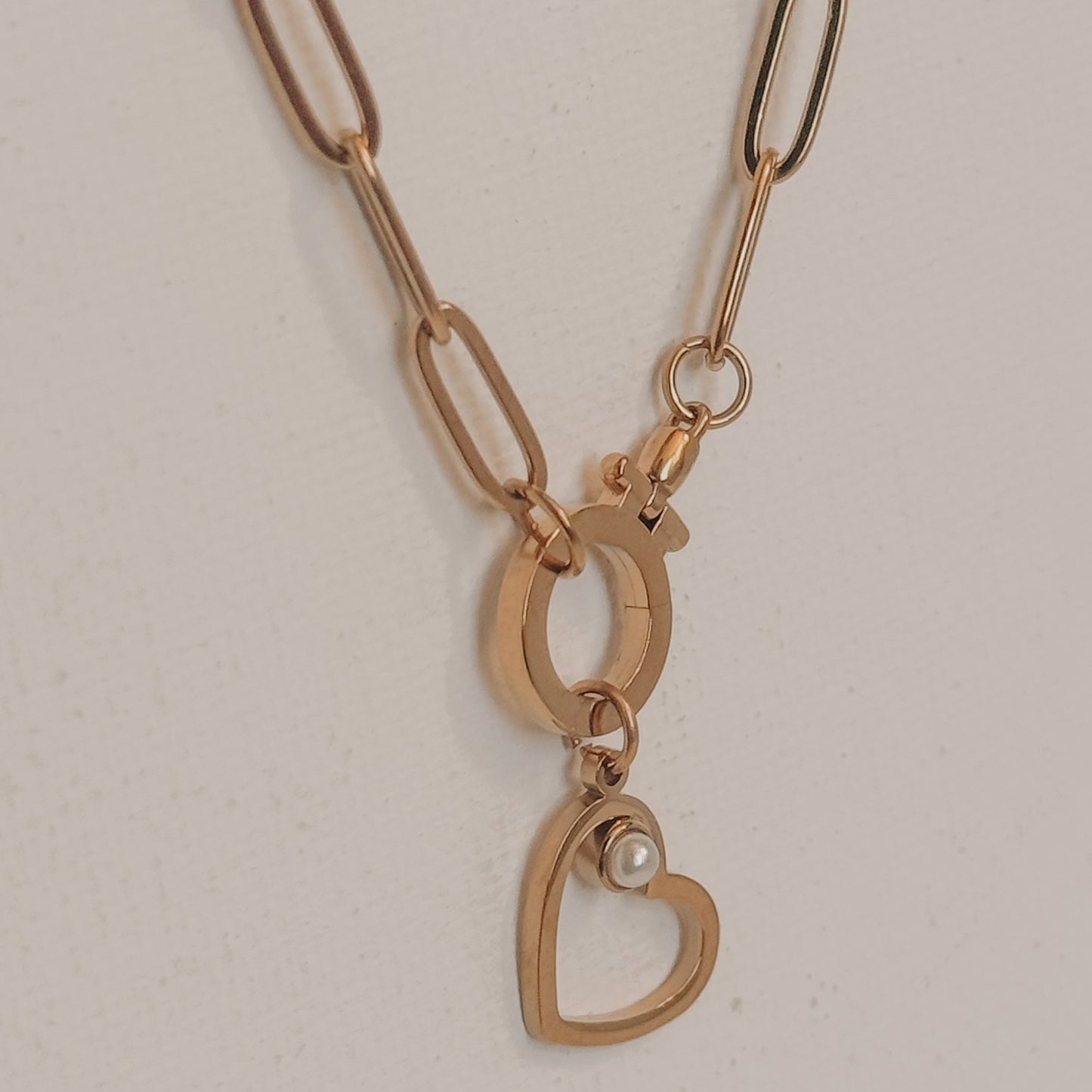 Paper Clip Round Carabiner Necklace