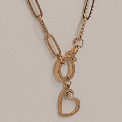 Paper Clip Round Carabiner Necklace