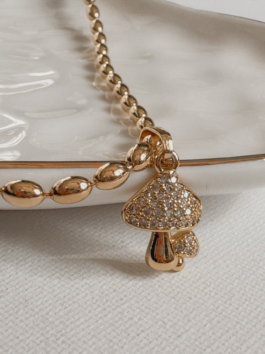 Tiny Mushroom Necklace