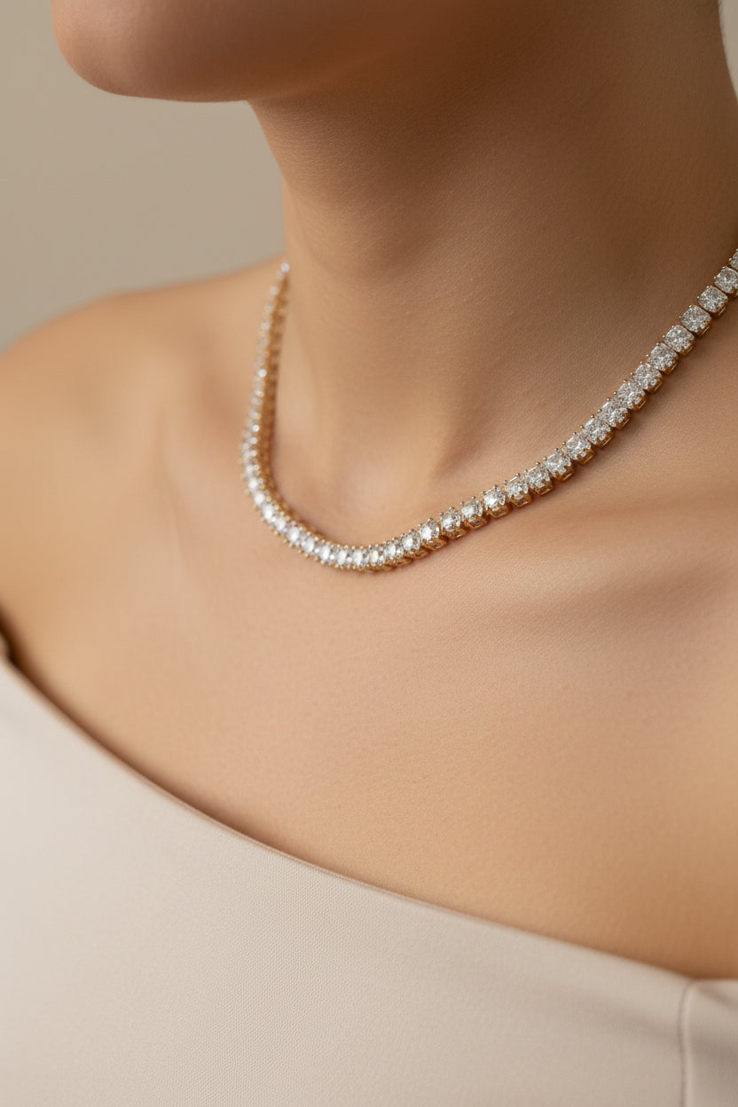 Gold Tennis Necklace
