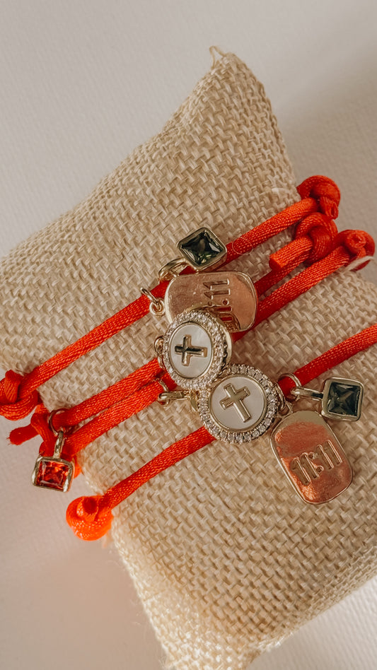 Adjustable Red Cord Bracelet ( birthstone)