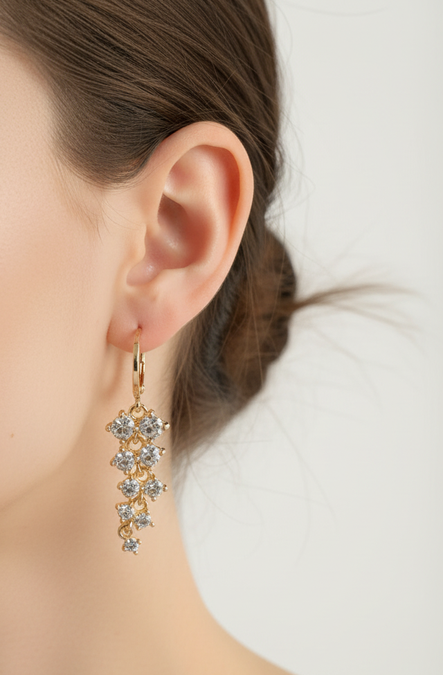 Dangle White Earrings