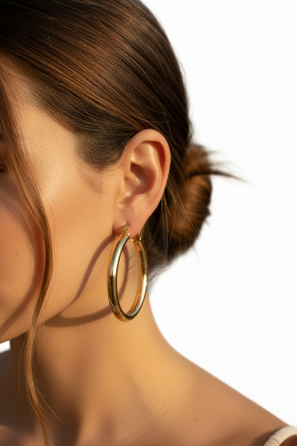 Gold Chunky Hoop 4 mm | 6mm