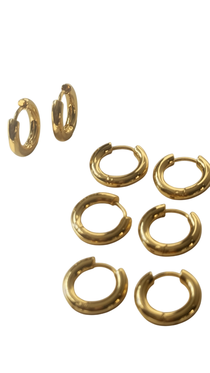 Stainless Steel Gold Mini Hoops