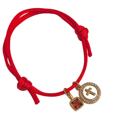Adjustable Red Cord Bracelet ( birthstone)