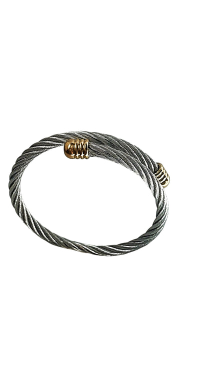 Two Tones Twisted Cable Bangle