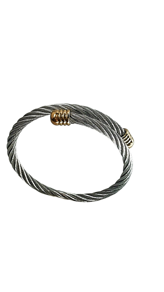 Two Tones Twisted Cable Bangle
