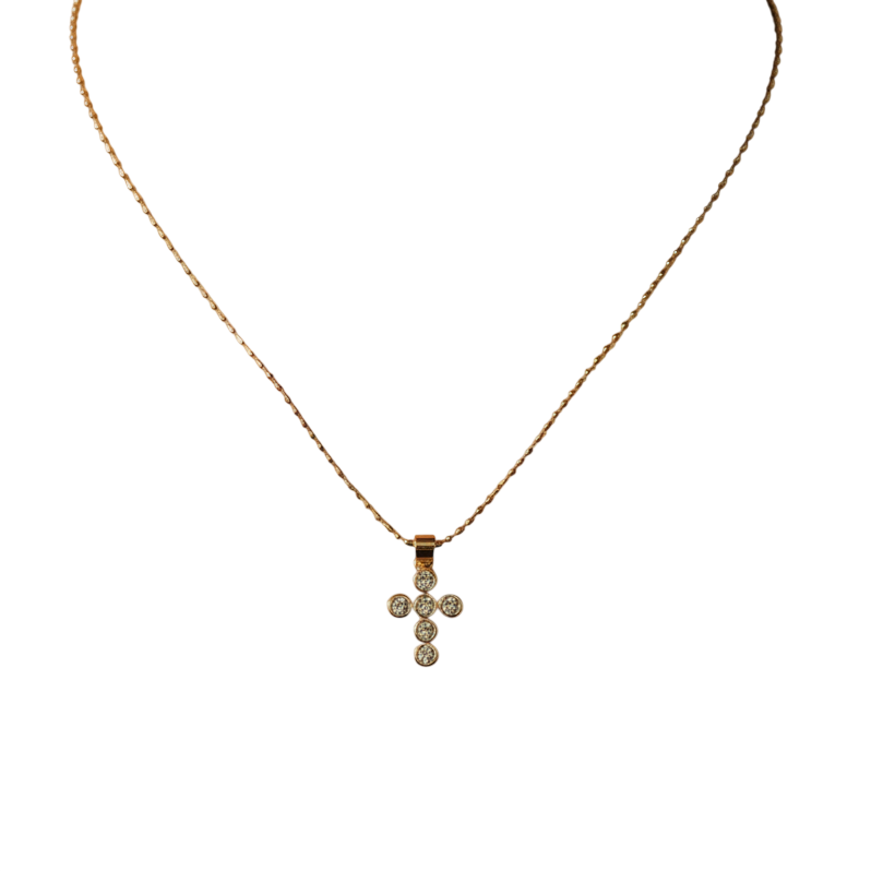 Mini Cross Zirconia Necklace
