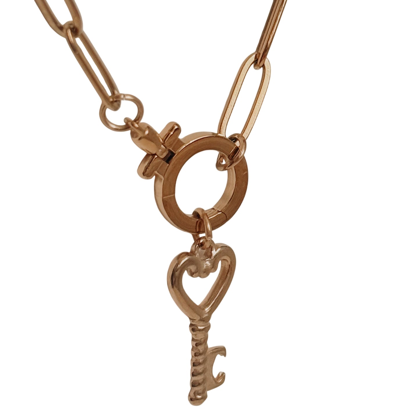 Paper Clip Round Carabiner Necklace