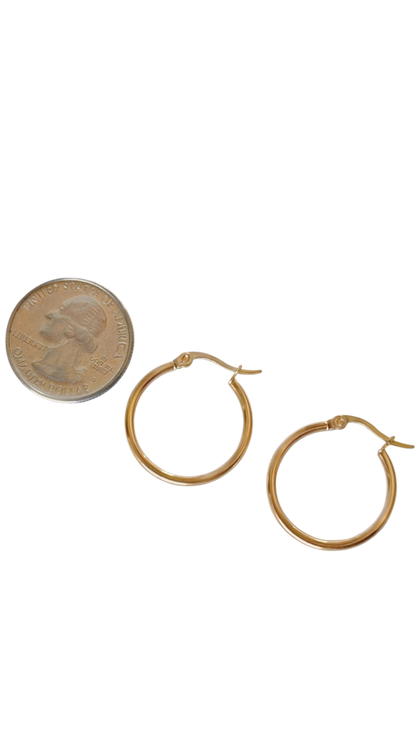 Stainless Steel Gold Mini Hoops